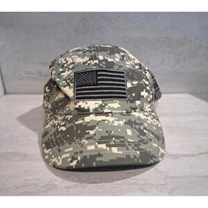 Camo Voodoo Tactical Hat With USA Flag Patch Adjustable